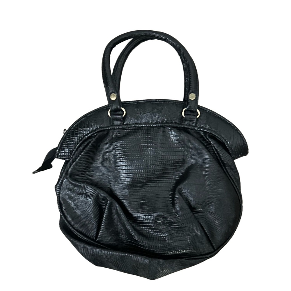 Vintage Half-Moon Shaped Textured Colorful Dolce Vita Jackson Black Handbag - Picture 3 of 5